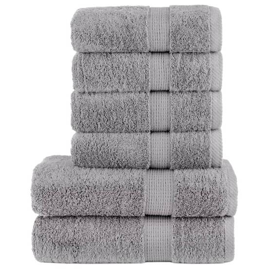 Ensemble de serviettes de qualité supérieure SOLUND 6 pcs gris Maison Chic - Image 2