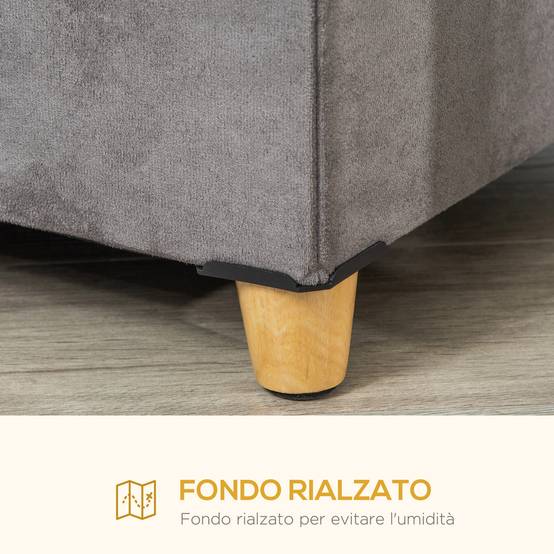 Niche chat pouf repose-pieds multifonction MDF coussin amovible 60x45cm gris - ComfortXL Outdoor Living - Image 8