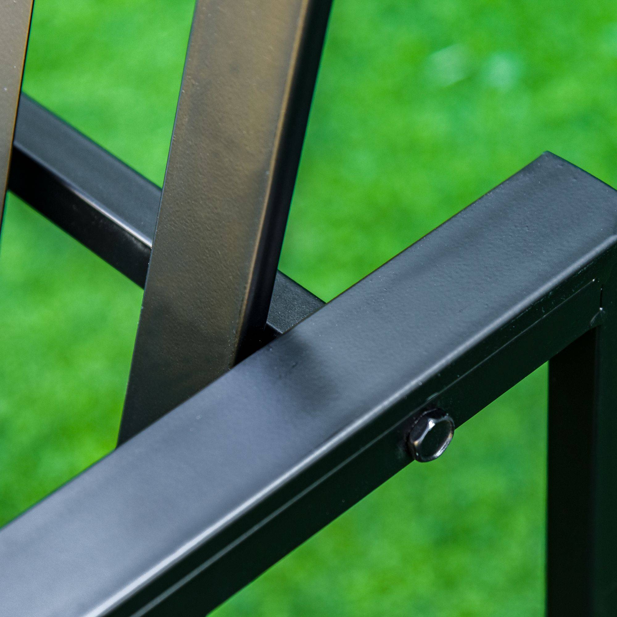 Outsunny - Banc de jardin design contemporain 2 places dim. 108L x 63l x 80H cm métal époxy noir - Outsunny - Image 4