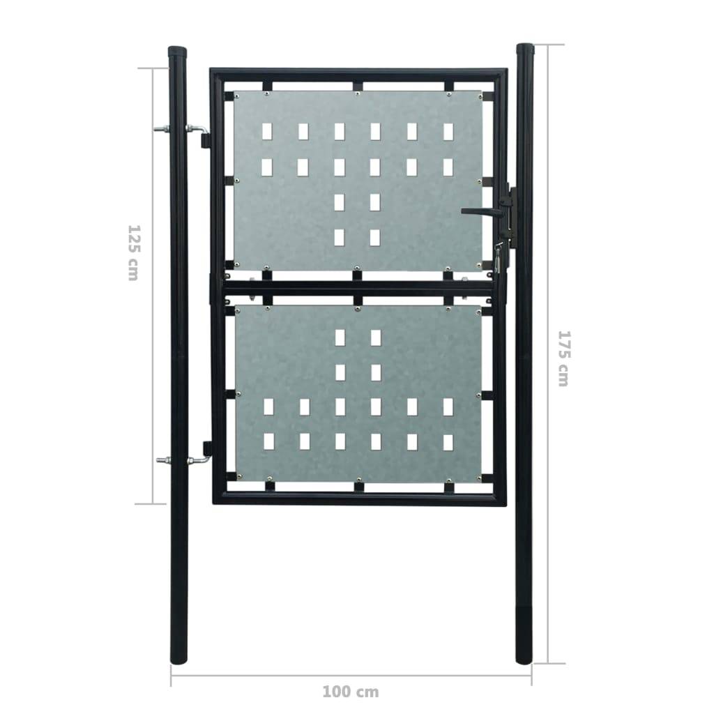 Maison Chic - Portail de jardin simple - Portillon de jardin - Portail de clôture Noir 100x175 cm - MEUBLE PRO - Image 5