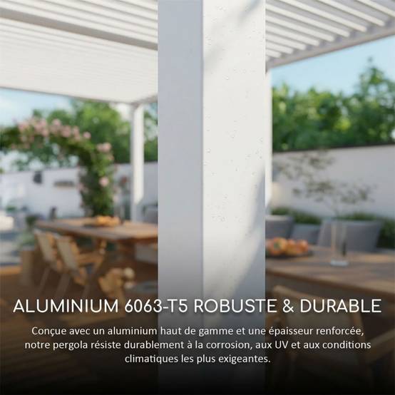 Ombrea - Pergola Bioclimatique Ombréa VS 3x6M adossée - blanc - V2 - Image 10