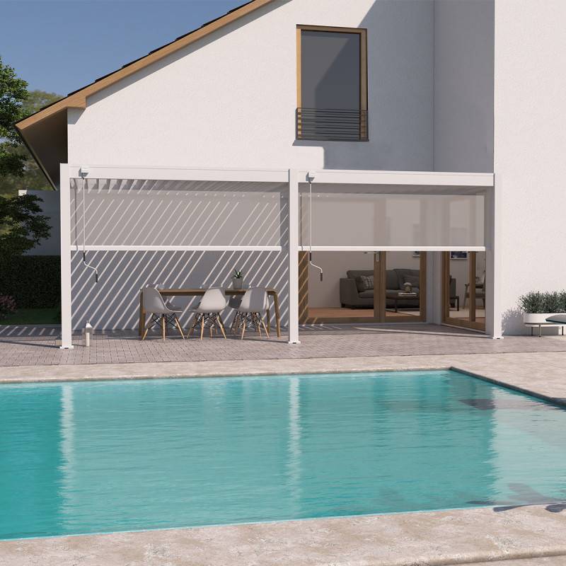 Ombrea - Pergola Bioclimatique Ombréa VS 3x6M adossée - blanc - V2 - Image 5
