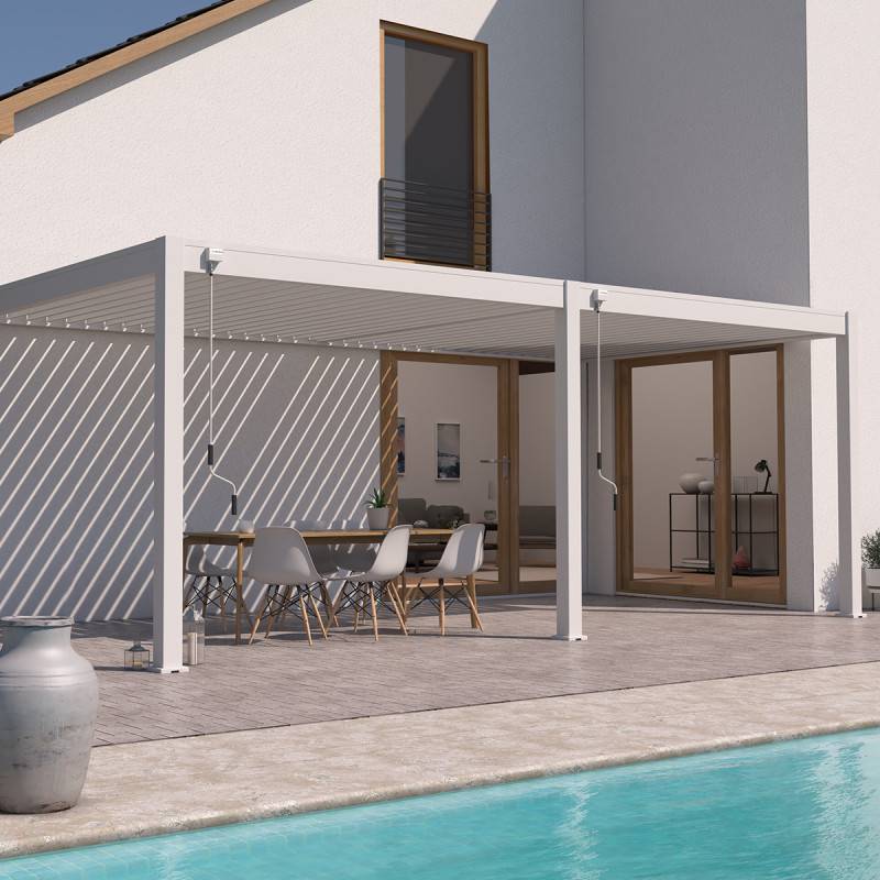 Ombrea - Pergola Bioclimatique Ombréa VS 3x6M adossée - blanc - V2 - Image 1