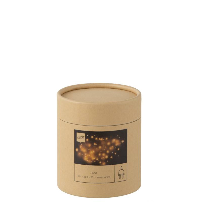 Guirlande lumineuse fil en plastique doré 300x0,5x0,5cm - J-Line - Image 2