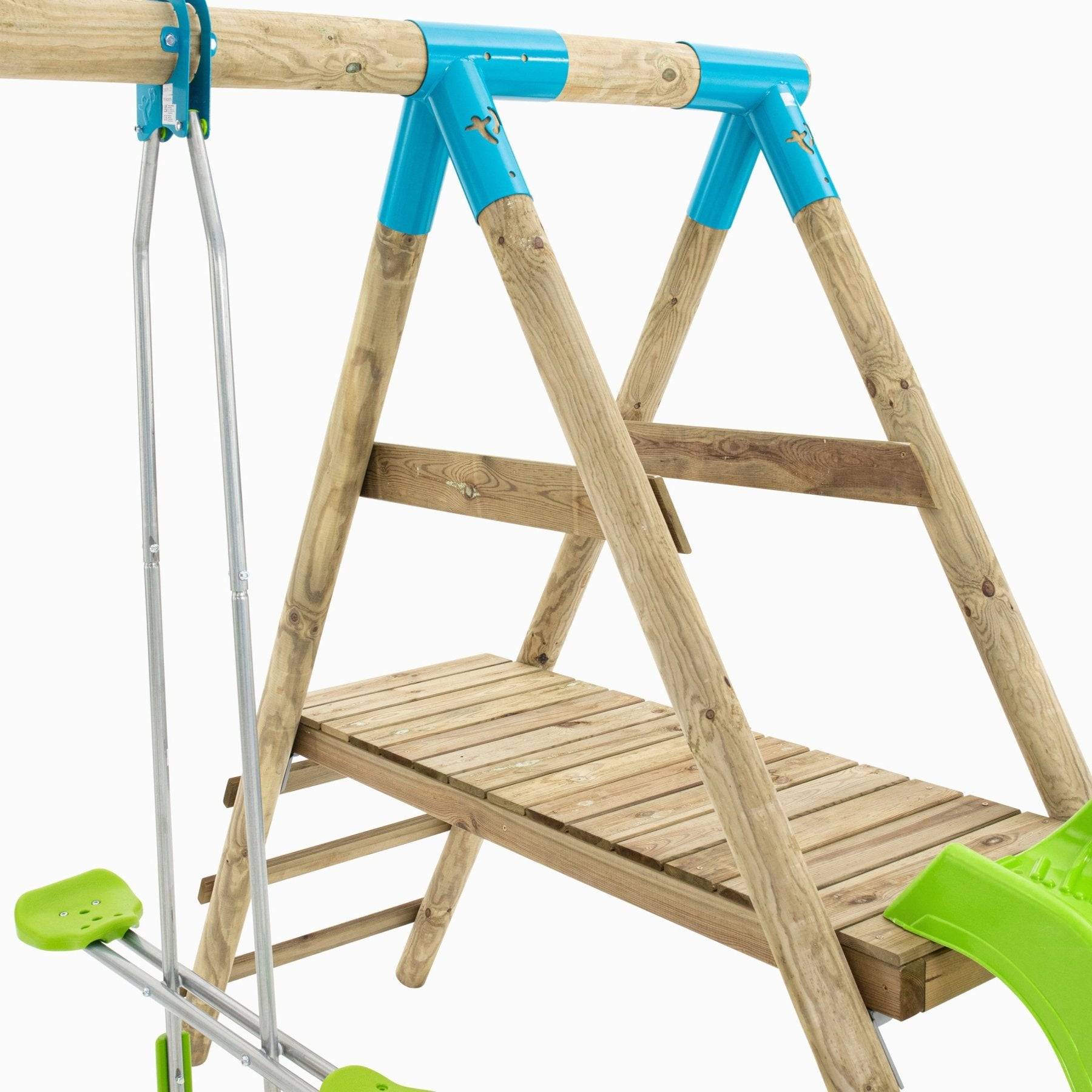 Tp Toys - Station GENÊT 2 balançoires - vis-à-vis - toboggan - kit d'ancrage - bois FSC® h209 cm - Image 5