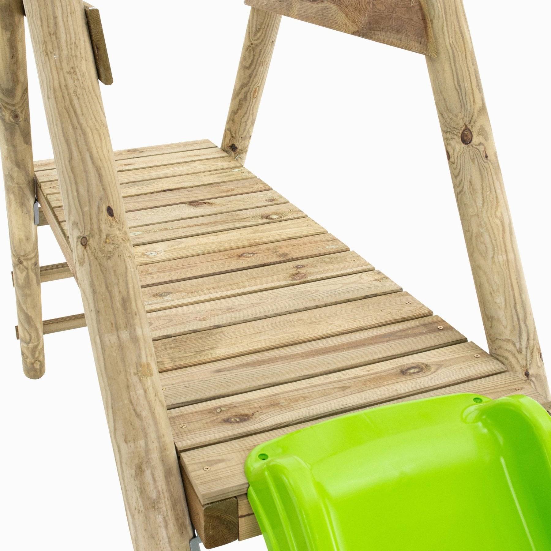 Tp Toys - Station GENÊT 2 balançoires - vis-à-vis - toboggan - kit d'ancrage - bois FSC® h209 cm - Image 8