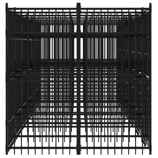 Chenil pour chiens acier noir 672 x 192 x 200 cm - PANGIVO - Image 6