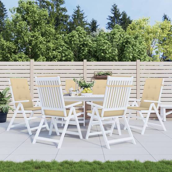 ComfortXL - Lot de 6 Coussins Dossier Haut Tissu Polyester Anti-glisse pour Chaise de Jardin Beige Mélangé 120x50cm – ComfortXL Outdoor Living - Image 4
