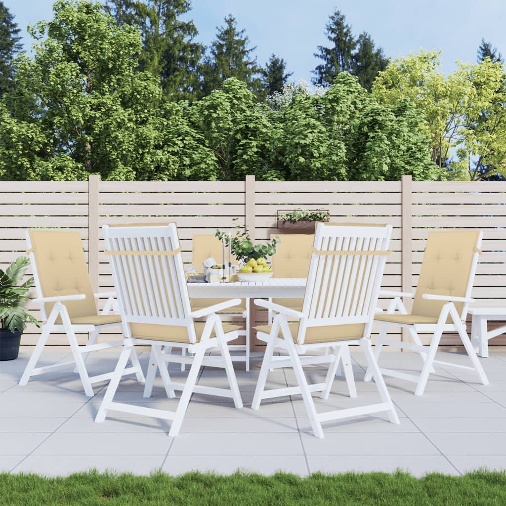 ComfortXL - Lot de 6 Coussins Dossier Haut Tissu Polyester Anti-glisse pour Chaise de Jardin Beige Mélangé 120x50cm – ComfortXL Outdoor Living - Image 4