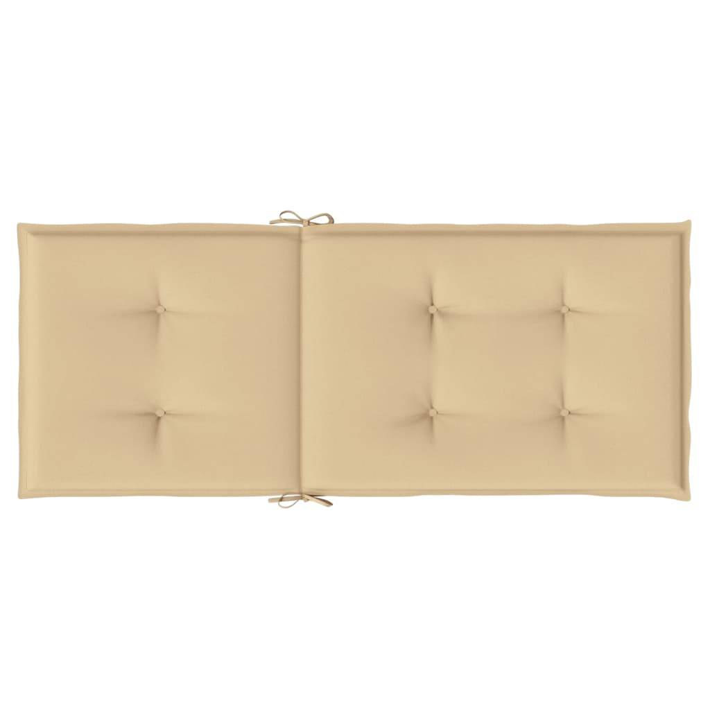 ComfortXL - Lot de 6 Coussins Dossier Haut Tissu Polyester Anti-glisse pour Chaise de Jardin Beige Mélangé 120x50cm – ComfortXL Outdoor Living - Image 7