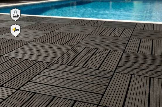 Casanoov Lot de 30 dalles clipsables terrasse en composite SERRA gris rainuré 30x30cm - Image 7