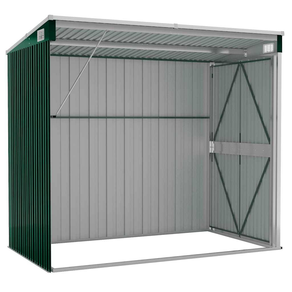 Vidaxl - Abri de jardin mural Vert 118x194x178 cm Métal galvanisé vidaXL 316221 - Image 7