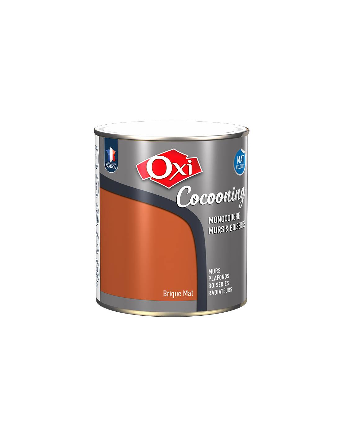 Oxi - Peinture Oxi Cocooning Brique Mat Velours 2,5l Peinture Murale Mat Velours, Couleur Brique Cocooning - Oxi