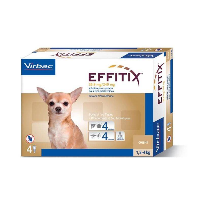 EFFITIX CHIEN (1,5-4 KG) - VIRBAC 4 pipettes
