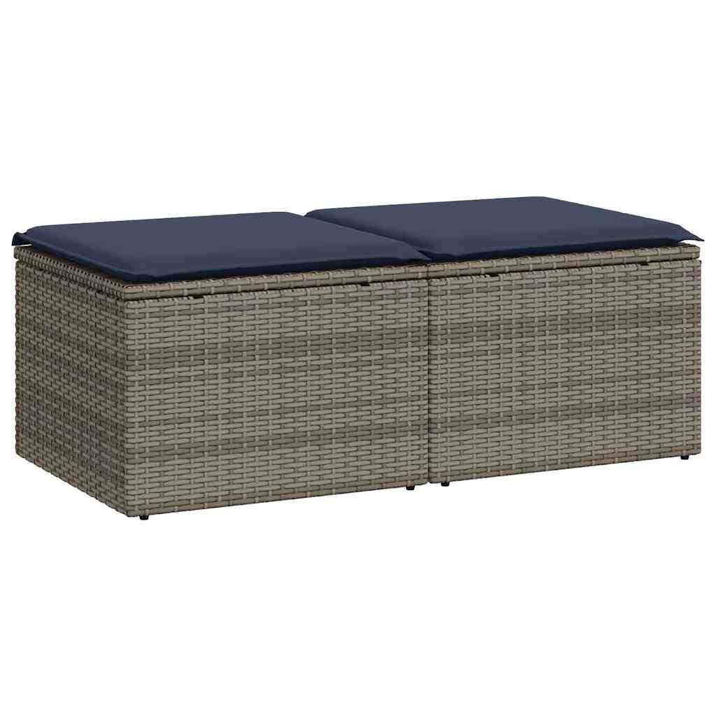 Salon de jardin 2 pcs | Mobilier d'extérieur avec coussins gris résine tressée acacia Maison Chic - Image 1