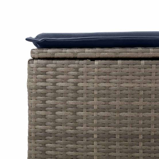 Salon de jardin 2 pcs | Mobilier d'extérieur avec coussins gris résine tressée acacia Maison Chic - Image 5