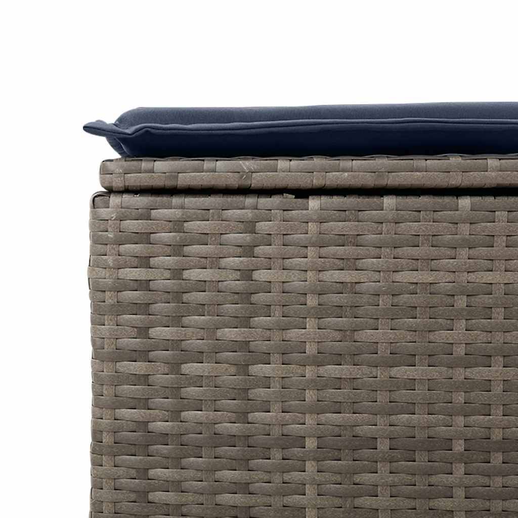 Salon de jardin 2 pcs | Mobilier d'extérieur avec coussins gris résine tressée acacia Maison Chic - Image 5