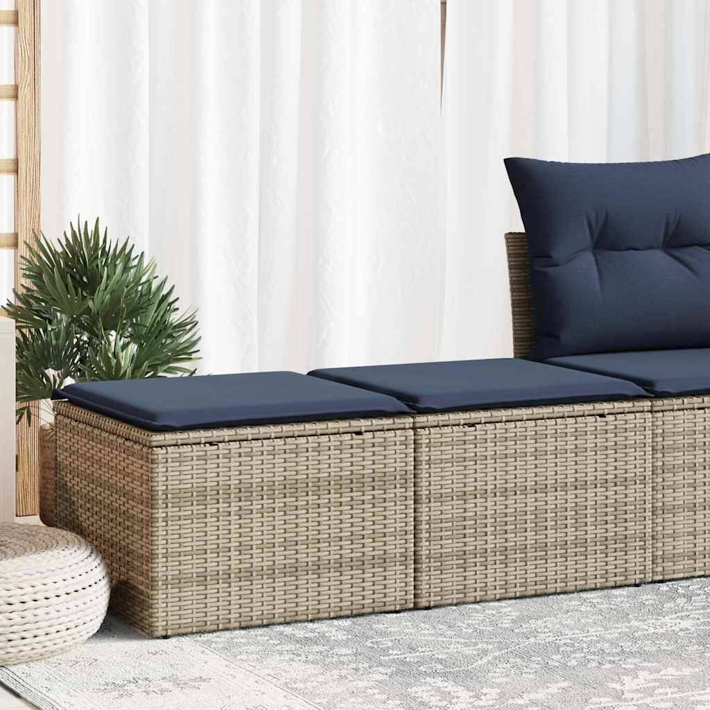 Salon de jardin 2 pcs | Mobilier d'extérieur avec coussins gris résine tressée acacia Maison Chic - Image 2