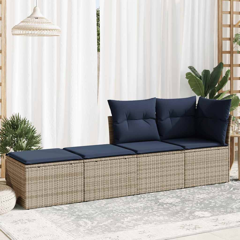 Salon de jardin 2 pcs | Mobilier d'extérieur avec coussins gris résine tressée acacia Maison Chic - Image 3