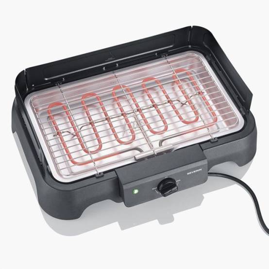 Severin - Barbecue Electrique - Grillade électrique de table - SEVERIN - PG8593 - 2000 W - Surface de cuisson 38 x 22 cm - Grille Inox - Thermostat réglable - - Image 3