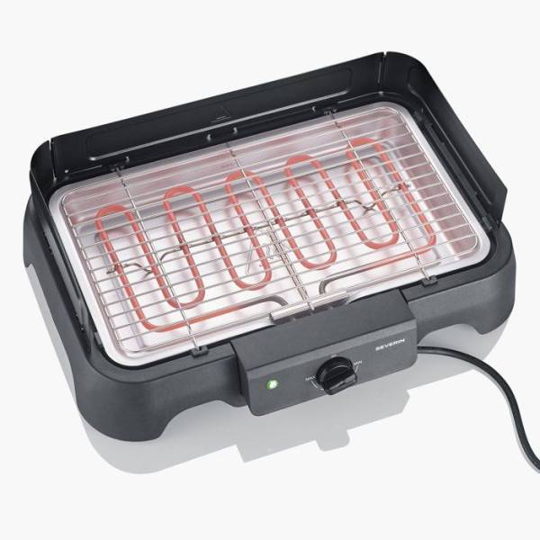 Severin - Barbecue Electrique - Grillade  électrique de table - SEVERIN - PG8593 - 2000 W - Surface de cuisson 38 x 22 cm - Grille Inox - Thermostat réglable - - Image 3