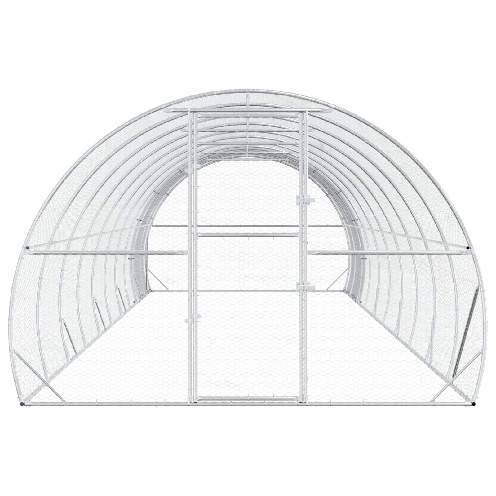 Vidaxl - Poulailler Argenté 1000 x 300 x 200 cm Acier galvanisé vidaXL 3434699 - Image 5
