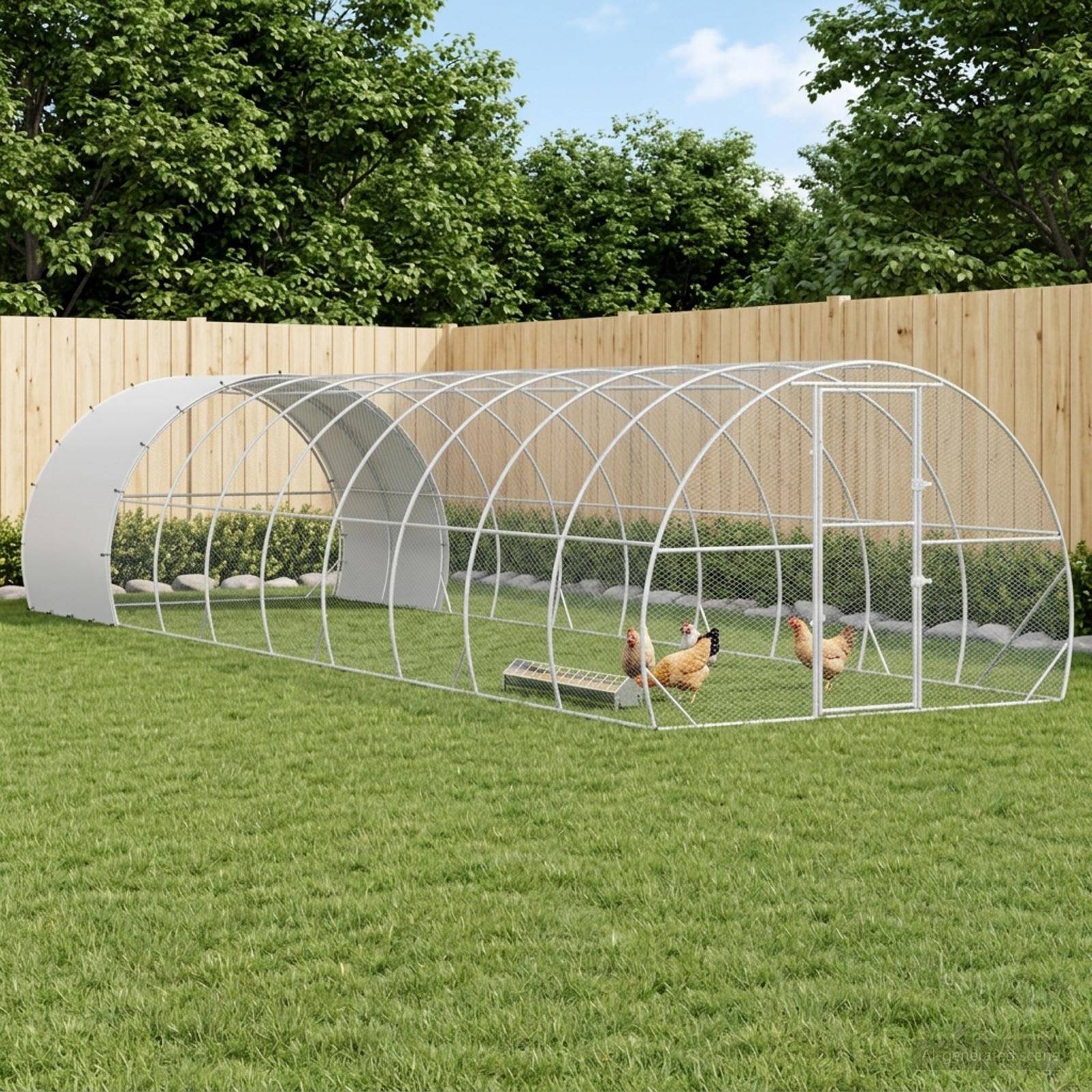 Vidaxl - Poulailler Argenté 1000 x 300 x 200 cm Acier galvanisé vidaXL 3434699 - Image 1