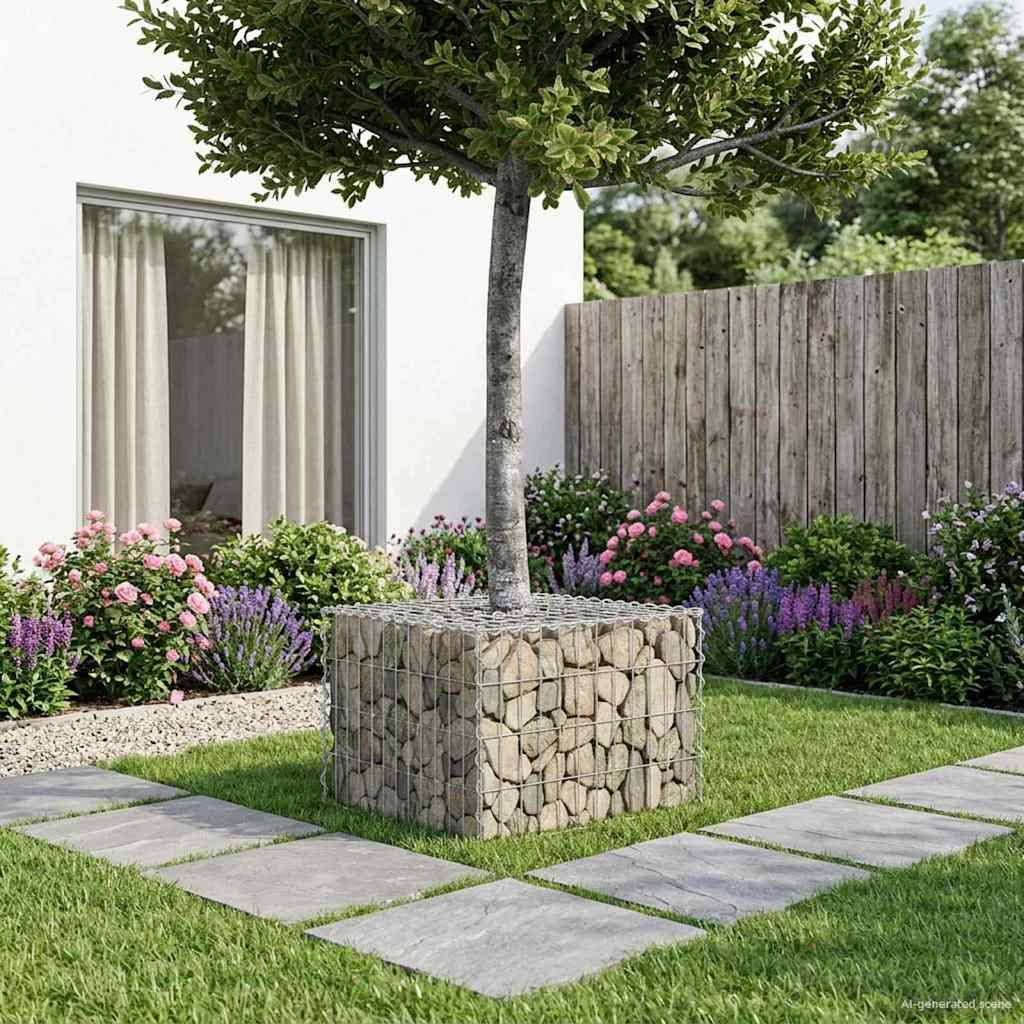 PANGIVO - Lit surélevé gabion Acier galvanisé Argenté 60 x 60 x 40 cm - PANGIVO - Image 5