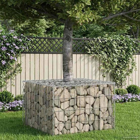 PANGIVO - Lit surélevé gabion Acier galvanisé Argenté 60 x 60 x 40 cm - PANGIVO - Image 1