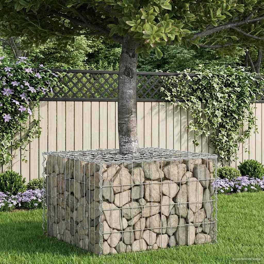 PANGIVO - Lit surélevé gabion Acier galvanisé Argenté 60 x 60 x 40 cm - PANGIVO - Image 1