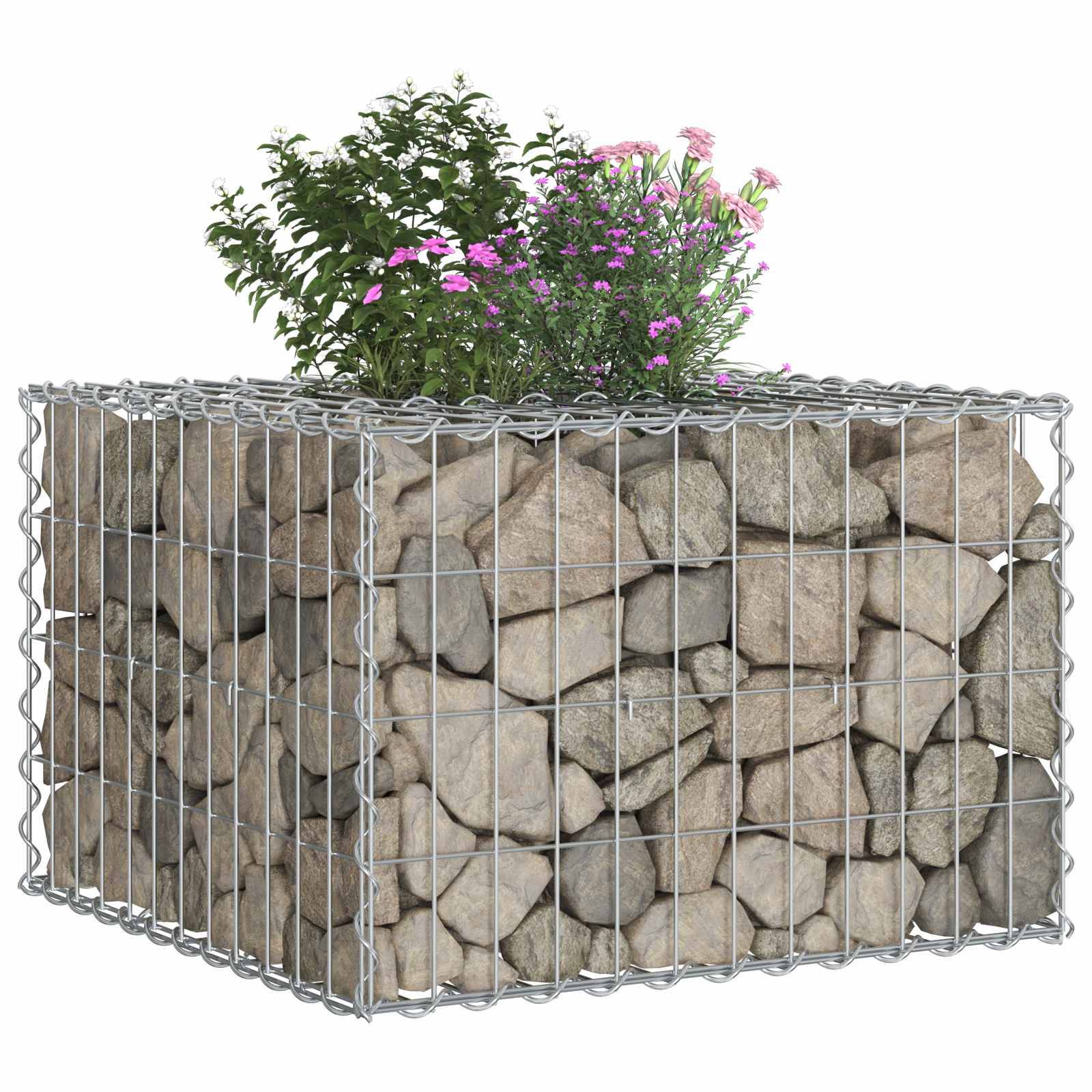 PANGIVO - Lit surélevé gabion Acier galvanisé Argenté 60 x 60 x 40 cm - PANGIVO - Image 4