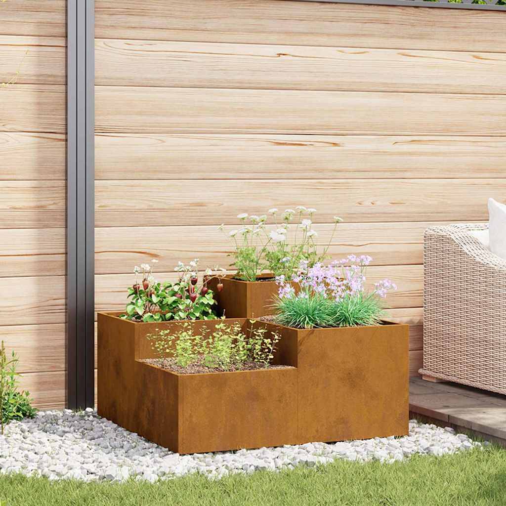 Maison Chic - Cache-pot | Bac à fleurs de jardin Rouillé 100 x 100 x 48 cm Acier patiné - Image 2