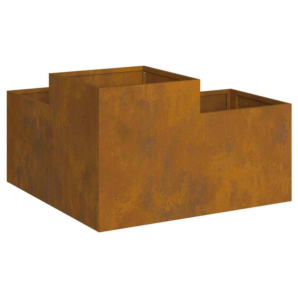 Maison Chic - Cache-pot | Bac à fleurs de jardin Rouillé 100 x 100 x 48 cm Acier patiné - Image 6