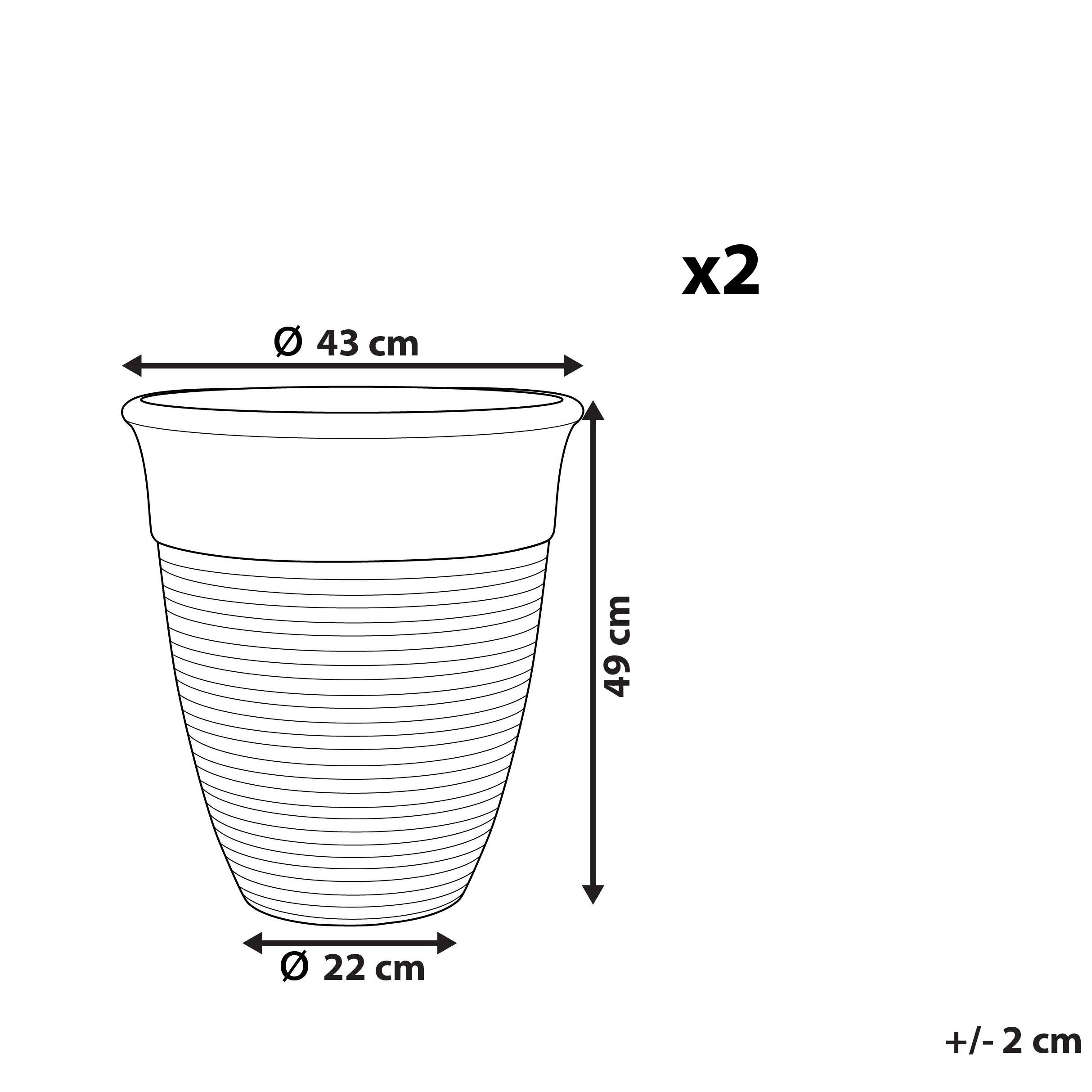 Cache-pot d'extérieur Fibre d'argile Gris KATALIMA - Beliani - Image 2