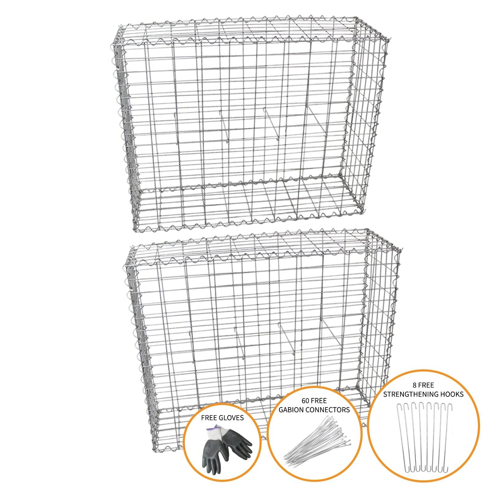Monstershop - MonsterShop Lot de 2 Paniers de Gabions 100 x 95 x 30cm - Image 2