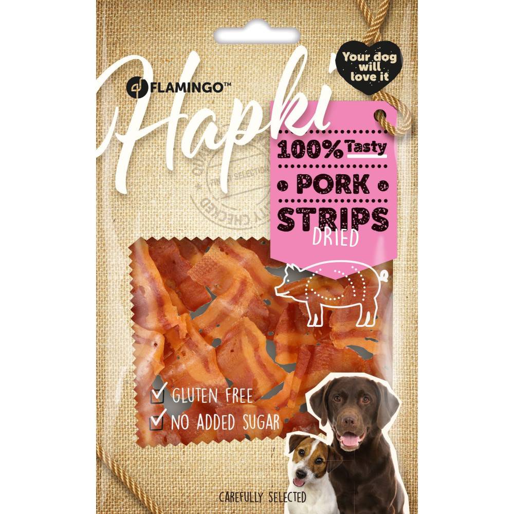Flamingo - Friandises lanières de bacon 50 g pour chien - Image 1