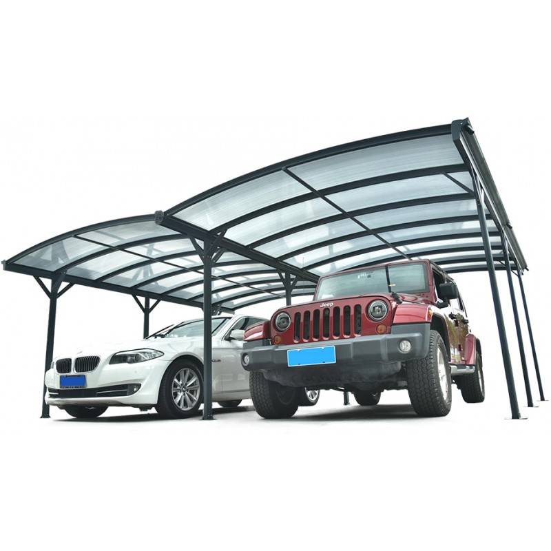 X-Metal - Carport double 30,3 m² aluminium polycarbonate 6mm X-METAL anthracite kit ancrage - Image 3