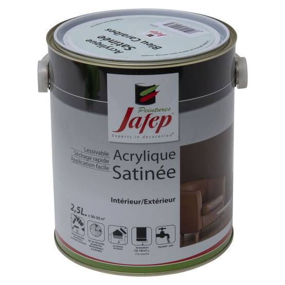 Peinture acrylique satinée bleu caraïbes Jafep - 2,5 L - Image 1