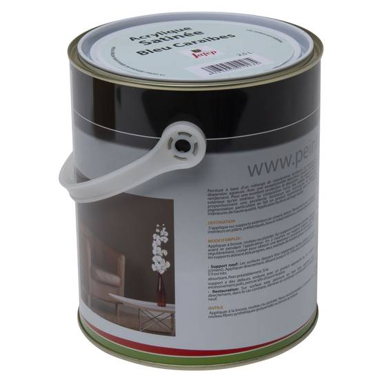 Peinture acrylique satinée bleu caraïbes Jafep - 2,5 L - Image 3