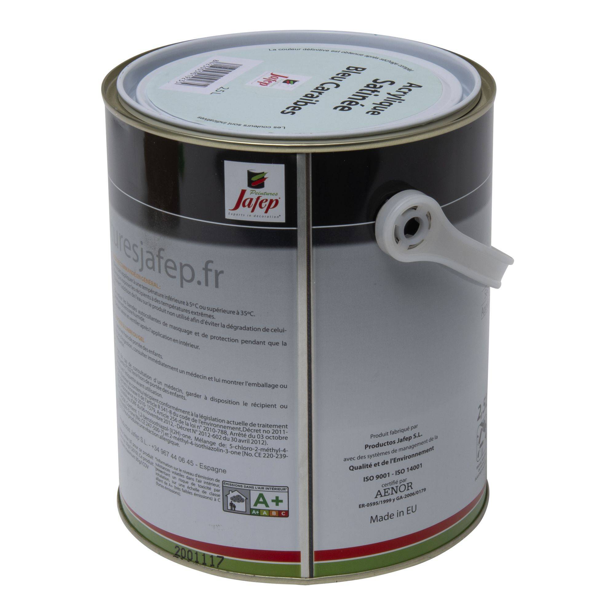 Peinture acrylique satinée bleu caraïbes Jafep - 2,5 L - Image 5
