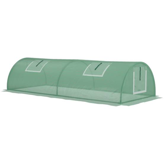 Mini Serre de Jardin mini serre tunnel à tomates 200 x 80 x 45 cm Acier PE Anti-UV 4 portes en filet enroulables vert - Image 2