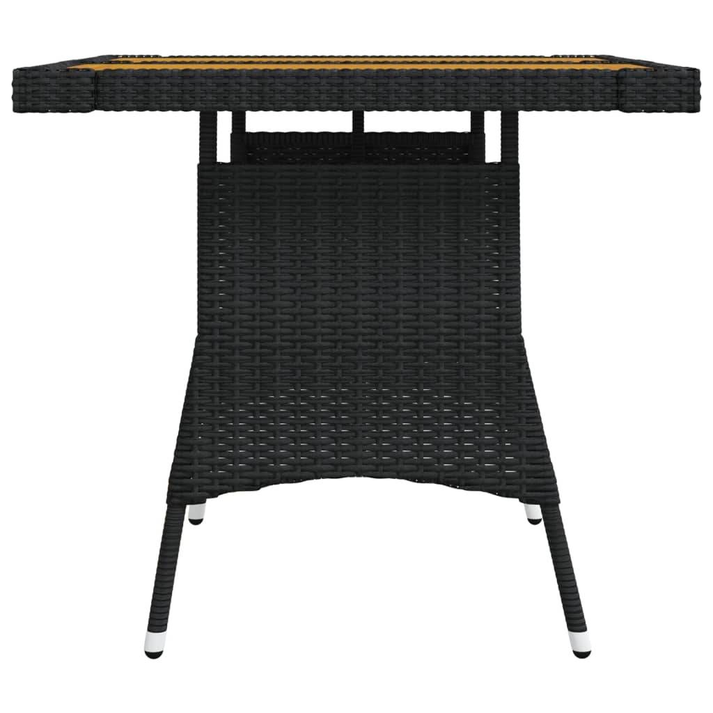 PANGIVO - Table de jardin noir résine tressée et acacia 70 x 70 x 72 cm - PANGIVO - Image 4