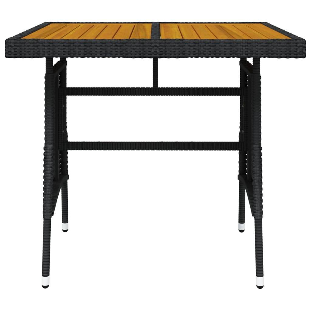 PANGIVO - Table de jardin noir résine tressée et acacia 70 x 70 x 72 cm - PANGIVO - Image 3