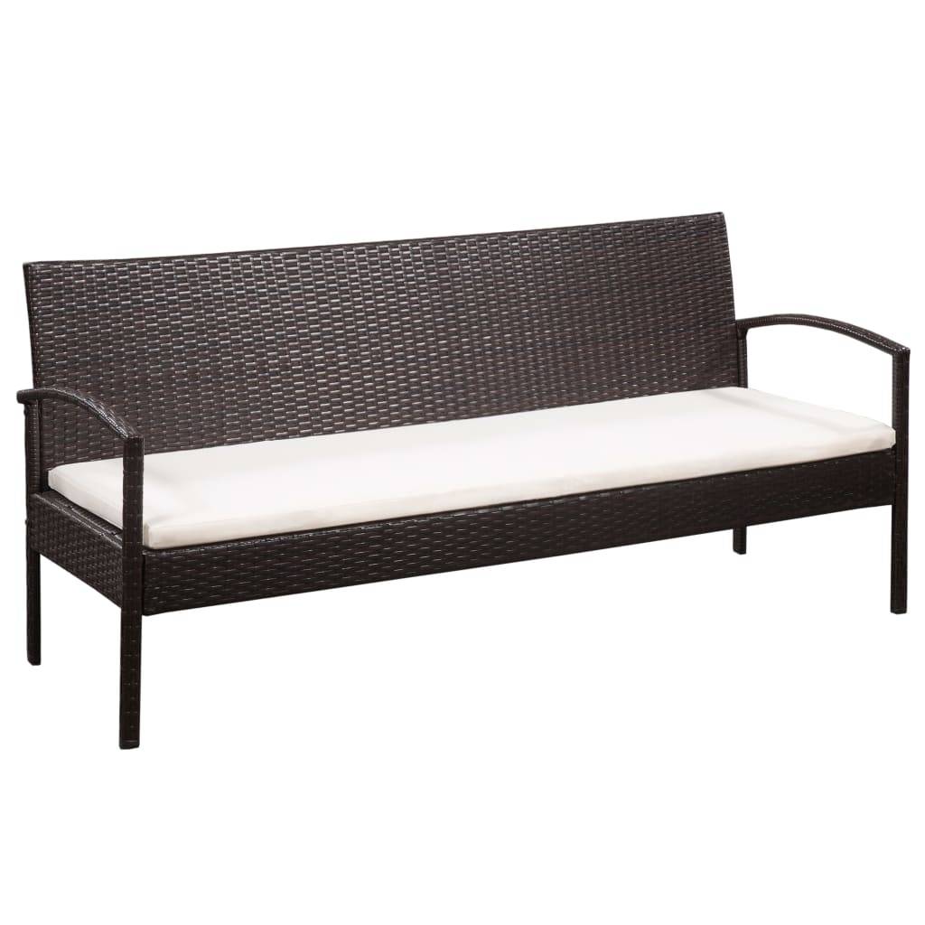 Vidaxl - Salon de jardin 5 pcs avec coussins Résine tressée Marron vidaXL 44184 - Image 2