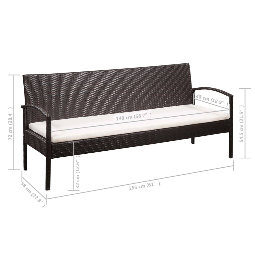 Vidaxl - Salon de jardin 5 pcs avec coussins Résine tressée Marron vidaXL 44184 - Image 3
