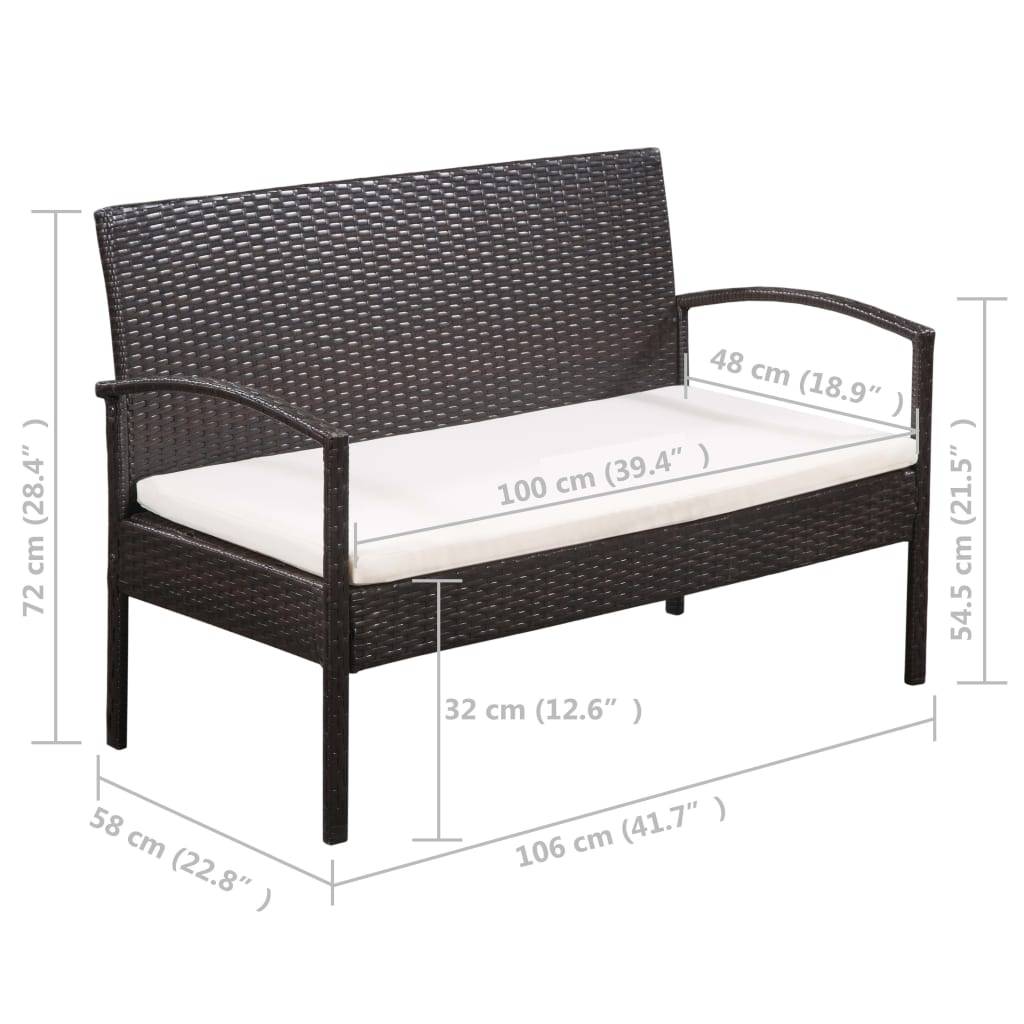 Vidaxl - Salon de jardin 5 pcs avec coussins Résine tressée Marron vidaXL 44184 - Image 7