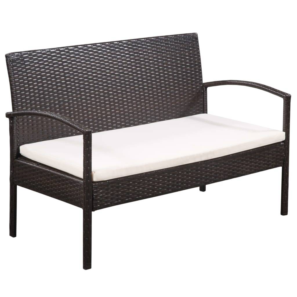 Vidaxl - Salon de jardin 5 pcs avec coussins Résine tressée Marron vidaXL 44184 - Image 4