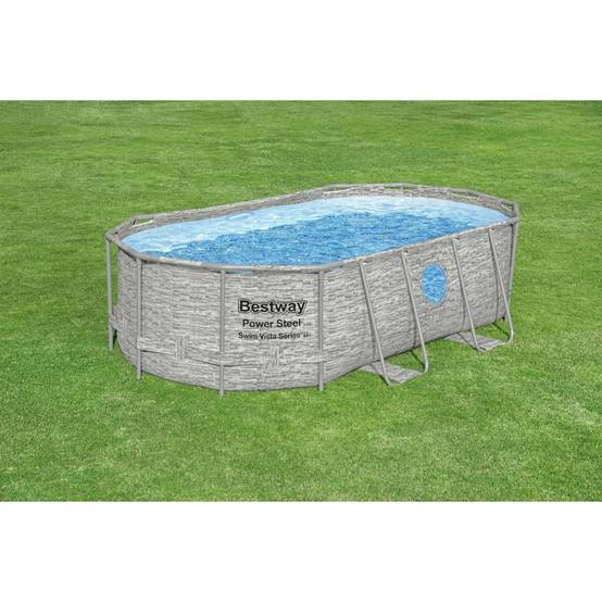 Bestway - Power Steel SwimVista ovale, 427x250x100cm, FAC, bâche, échelle - Image 10
