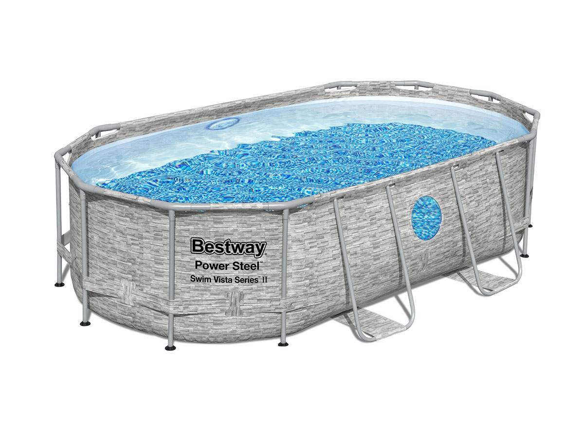Bestway - Power Steel SwimVista ovale, 427x250x100cm, FAC, bâche, échelle - Image 2