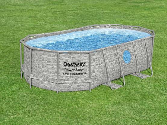 Bestway - Power Steel SwimVista ovale, 427x250x100cm, FAC, bâche, échelle - Image 3